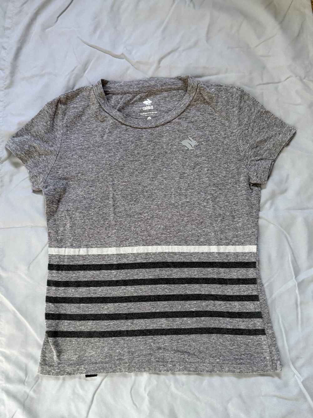 W's Rabbit Tee - Grey Retro Stripe